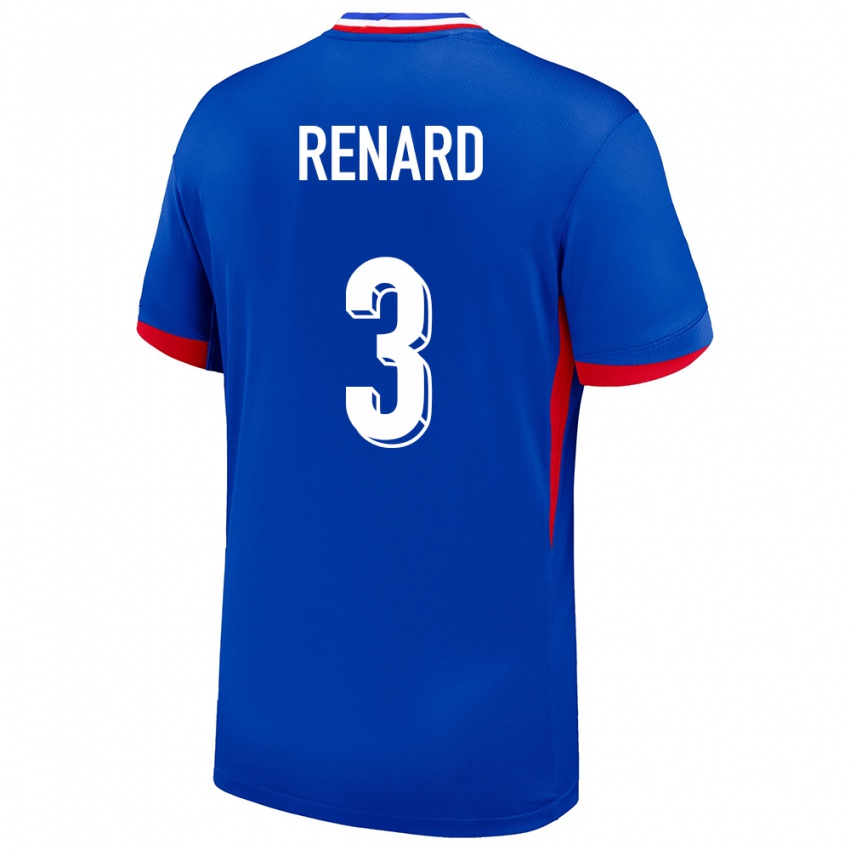 Kinder Frankreich Wendie Renard #3 Blau Heimtrikot Trikot 24-26 T-Shirt Schweiz