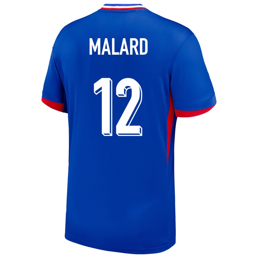 Enfant Maillot France Melvine Malard #12 Bleu Tenues Domicile 24-26 T-Shirt Suisse
