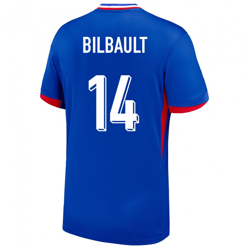 Enfant Maillot France Charlotte Bilbault #14 Bleu Tenues Domicile 24-26 T-Shirt Suisse