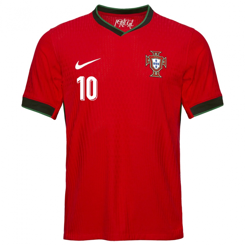 Enfant Maillot Portugal Joao Mario #10 Rouge Tenues Domicile 24-26 T-Shirt Suisse