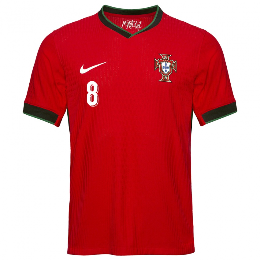 Enfant Maillot Portugal Paulo Bernardo #8 Rouge Tenues Domicile 24-26 T-Shirt Suisse