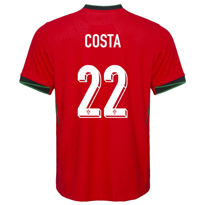 Kinder Portugal Diogo Costa #22 Rot Heimtrikot Trikot 24-26 T-Shirt Schweiz