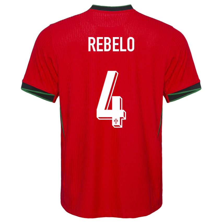 Kinder Portugal Silvia Rebelo #4 Rot Heimtrikot Trikot 24-26 T-Shirt Schweiz