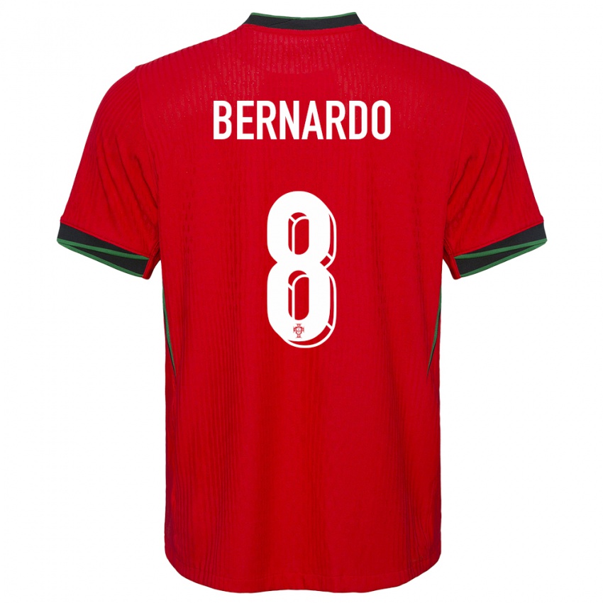 Enfant Maillot Portugal Paulo Bernardo #8 Rouge Tenues Domicile 24-26 T-Shirt Suisse