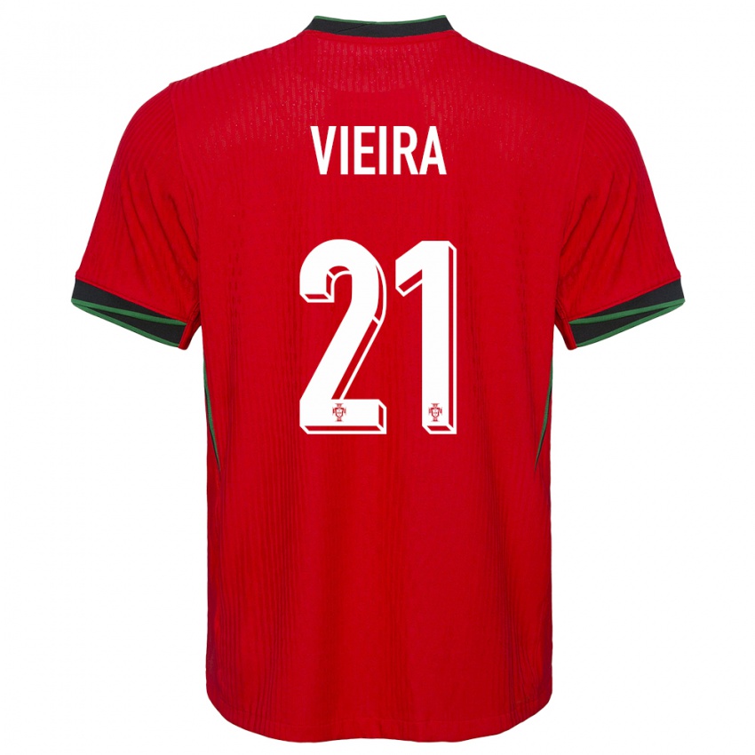 Kinder Portugal Fabio Vieira #21 Rot Heimtrikot Trikot 24-26 T-Shirt Schweiz