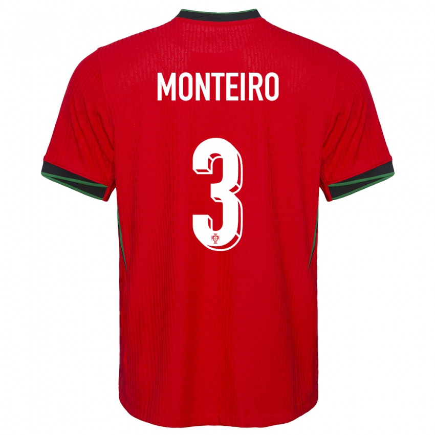 Kinder Portugal Diogo Monteiro #3 Rot Heimtrikot Trikot 24-26 T-Shirt Schweiz