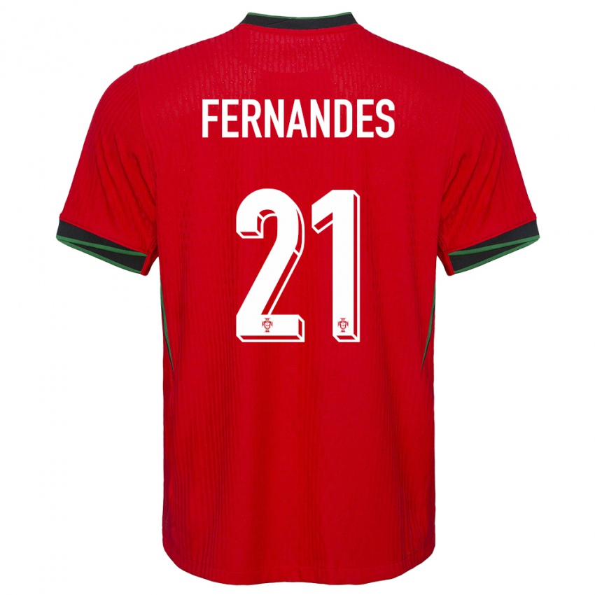 Kinder Portugal Mateus Fernandes #21 Rot Heimtrikot Trikot 24-26 T-Shirt Schweiz