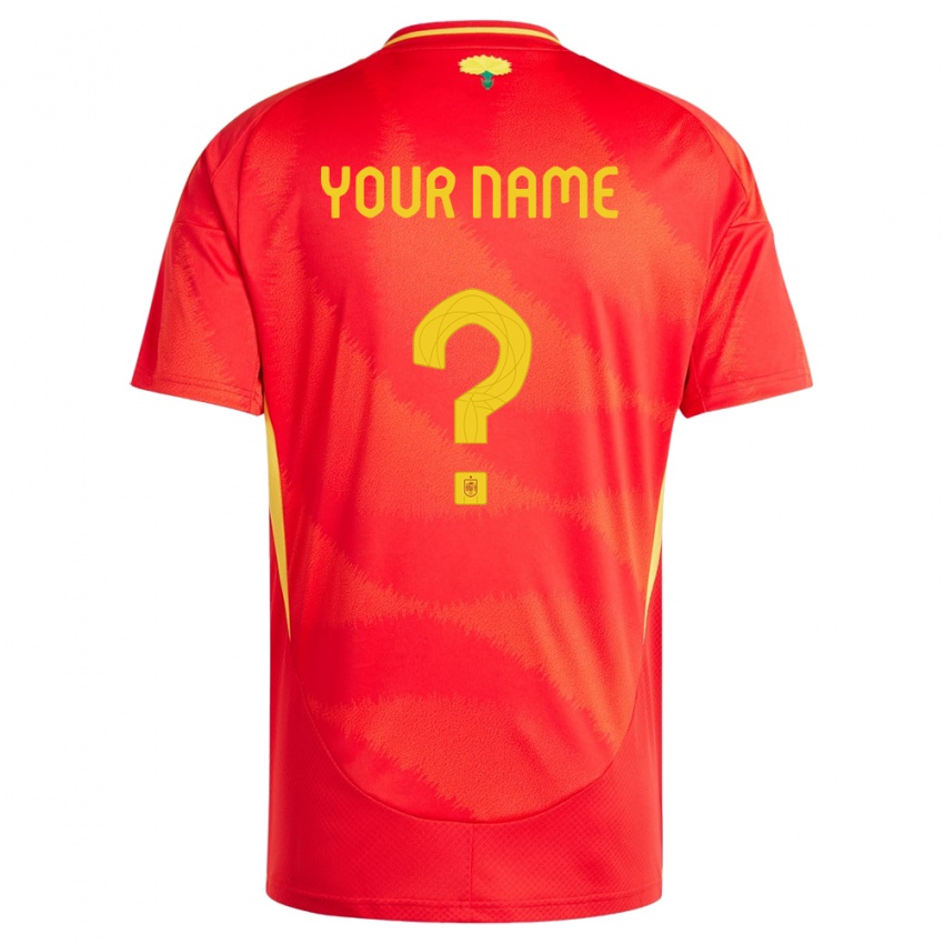 Enfant Maillot Espagne Votre Nom #0 Rouge Tenues Domicile 24-26 T-Shirt Suisse