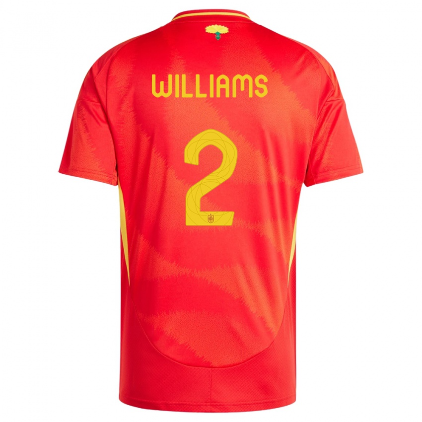 Kinder Spanien Nico Williams #2 Rot Heimtrikot Trikot 24-26 T-Shirt Schweiz