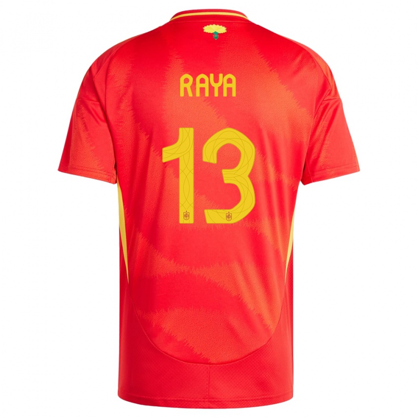 Enfant Maillot Espagne David Raya #13 Rouge Tenues Domicile 24-26 T-Shirt Suisse