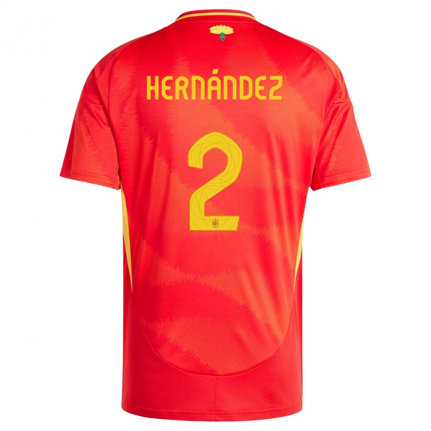 Kinder Spanien Oihane Hernandez #2 Rot Heimtrikot Trikot 24-26 T-Shirt Schweiz