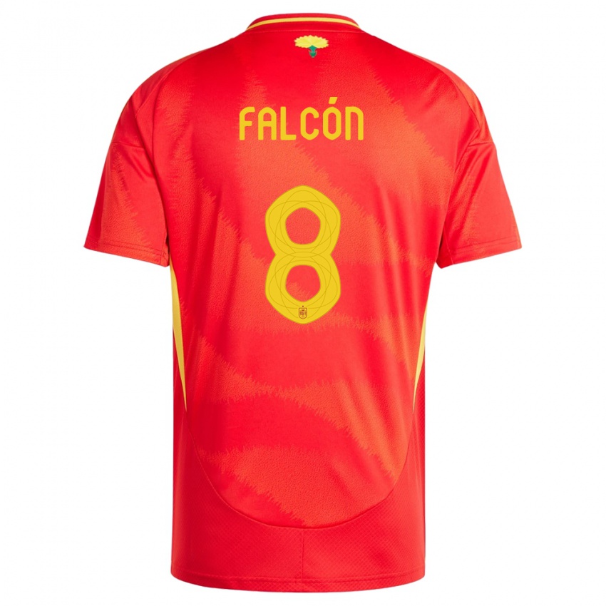 Enfant Maillot Espagne Andrea Falcon #8 Rouge Tenues Domicile 24-26 T-Shirt Suisse