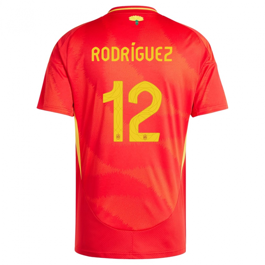 Enfant Maillot Espagne Lucia Rodriguez #12 Rouge Tenues Domicile 24-26 T-Shirt Suisse