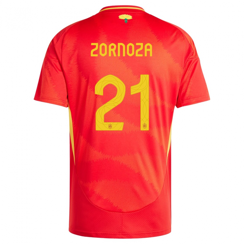 Enfant Maillot Espagne Claudia Zornoza #21 Rouge Tenues Domicile 24-26 T-Shirt Suisse