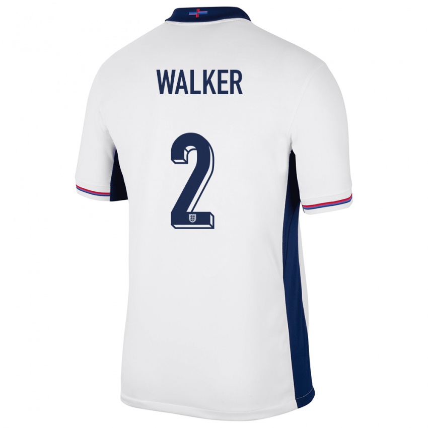 Enfant Maillot Angleterre Kyle Walker #2 Blanc Tenues Domicile 24-26 T-Shirt Suisse
