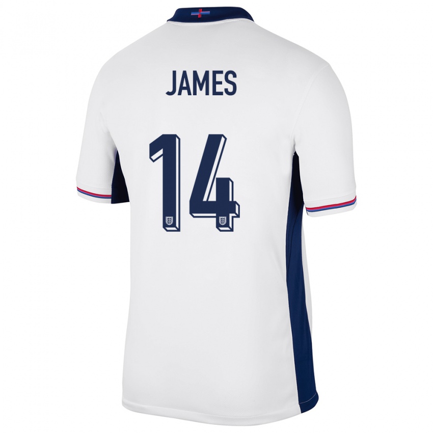 Enfant Maillot Angleterre Reece James #14 Blanc Tenues Domicile 24-26 T-Shirt Suisse