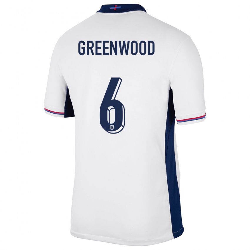 Kinder England Alex Greenwood #6 Weiß Heimtrikot Trikot 24-26 T-Shirt Schweiz