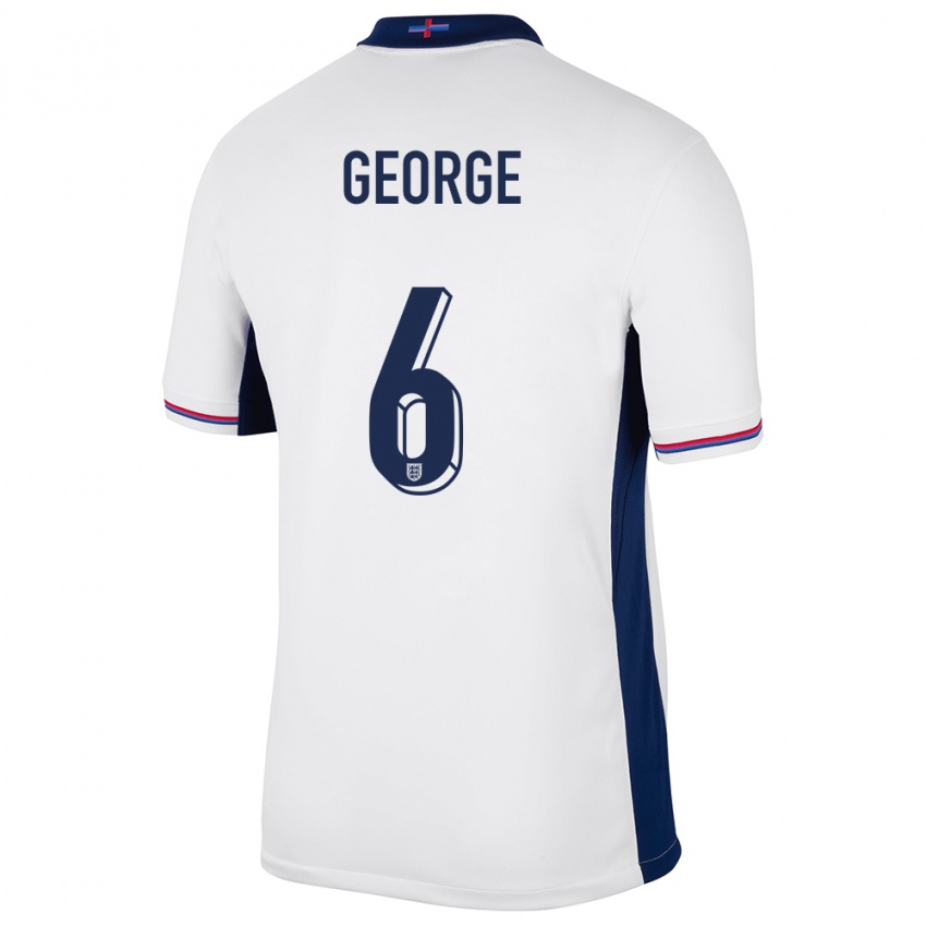 Enfant Maillot Angleterre Gabby George #6 Blanc Tenues Domicile 24-26 T-Shirt Suisse