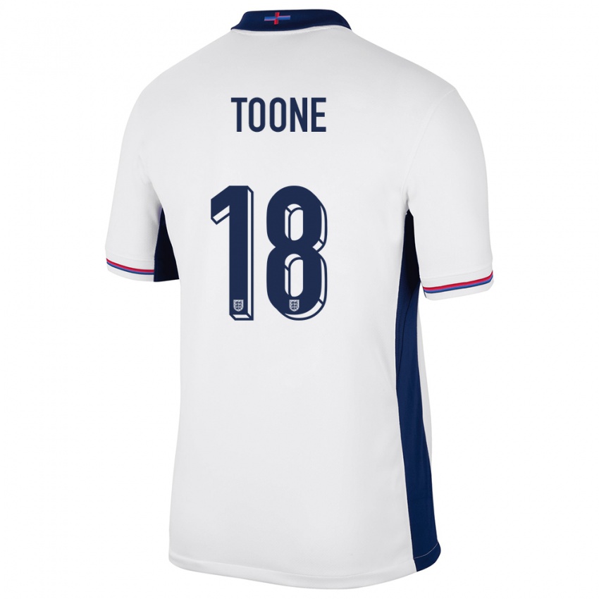 Enfant Maillot Angleterre Ella Toone #18 Blanc Tenues Domicile 24-26 T-Shirt Suisse