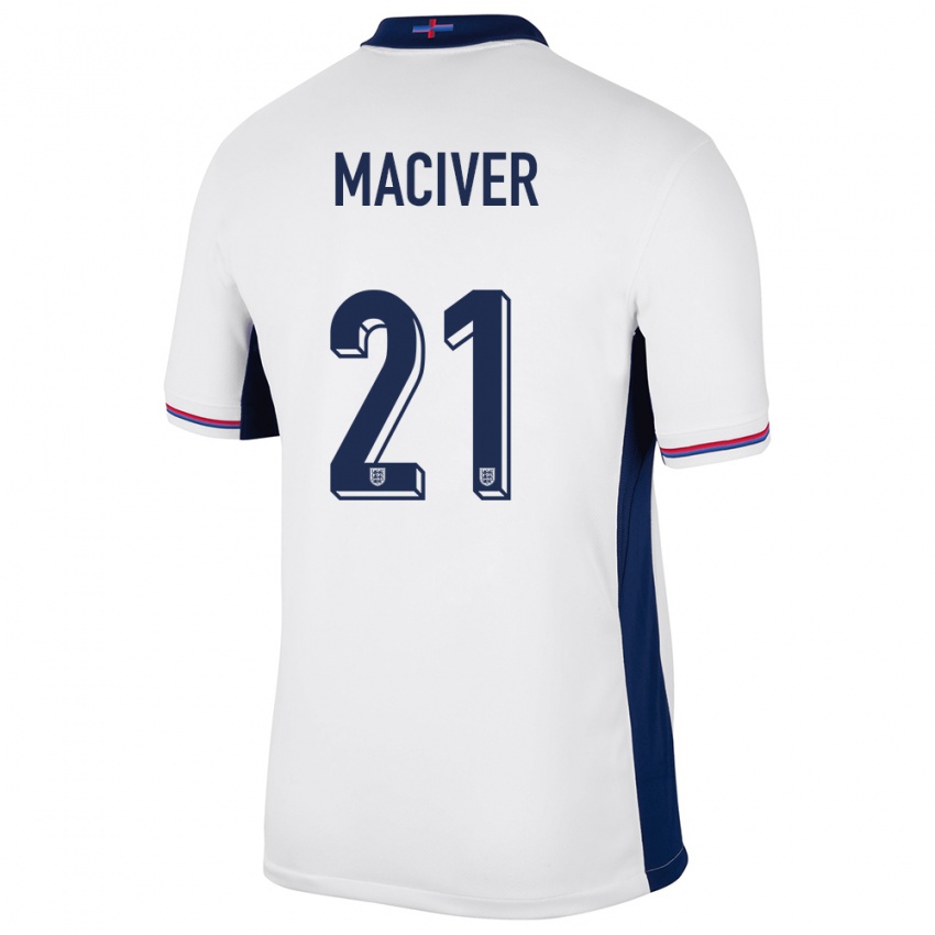 Enfant Maillot Angleterre Sandy Maciver #21 Blanc Tenues Domicile 24-26 T-Shirt Suisse
