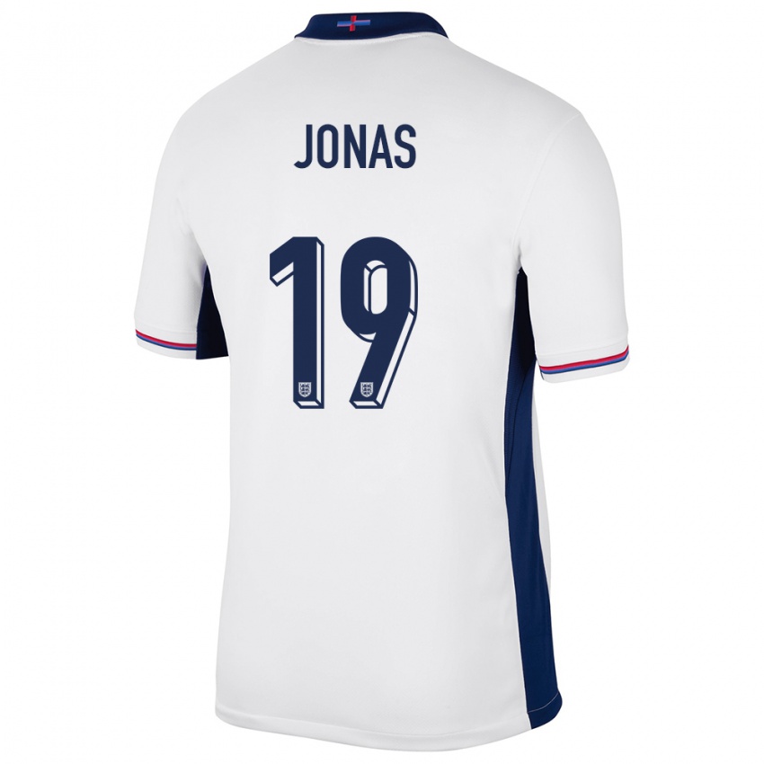 Enfant Maillot Angleterre Lee Jonas #19 Blanc Tenues Domicile 24-26 T-Shirt Suisse