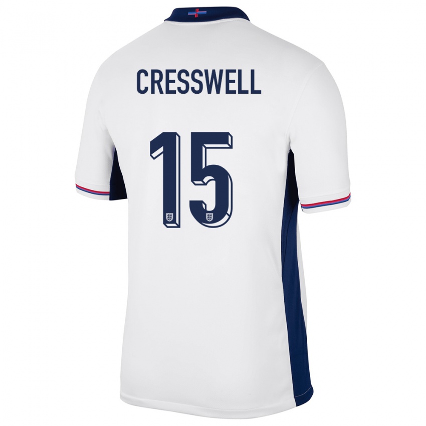 Enfant Maillot Angleterre Charlie Cresswell #15 Blanc Tenues Domicile 24-26 T-Shirt Suisse