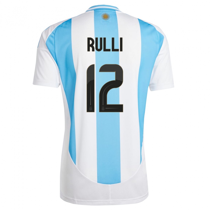 Enfant Maillot Argentine Geronimo Rulli #12 Blanc Bleu Tenues Domicile 24-26 T-Shirt Suisse