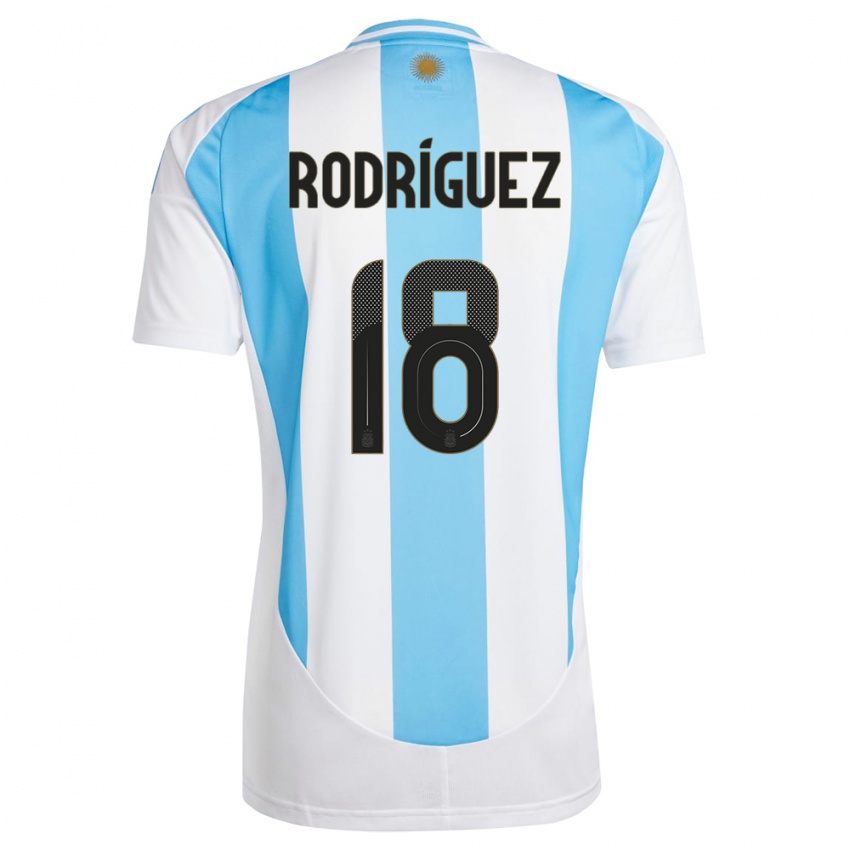 Enfant Maillot Argentine Guido Rodriguez #18 Blanc Bleu Tenues Domicile 24-26 T-Shirt Suisse