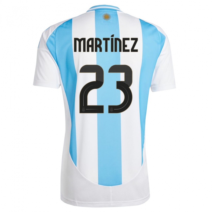 Enfant Maillot Argentine Emiliano Martinez #23 Blanc Bleu Tenues Domicile 24-26 T-Shirt Suisse