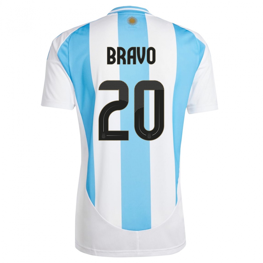 Enfant Maillot Argentine Ruth Bravo #20 Blanc Bleu Tenues Domicile 24-26 T-Shirt Suisse