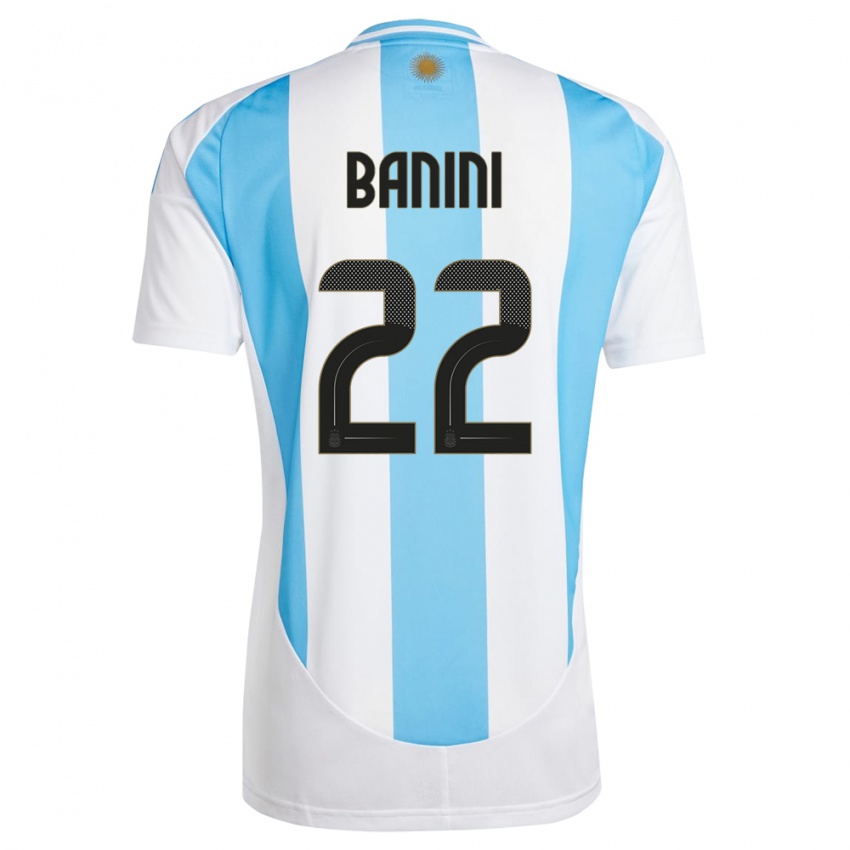 Enfant Maillot Argentine Estefania Banini #22 Blanc Bleu Tenues Domicile 24-26 T-Shirt Suisse