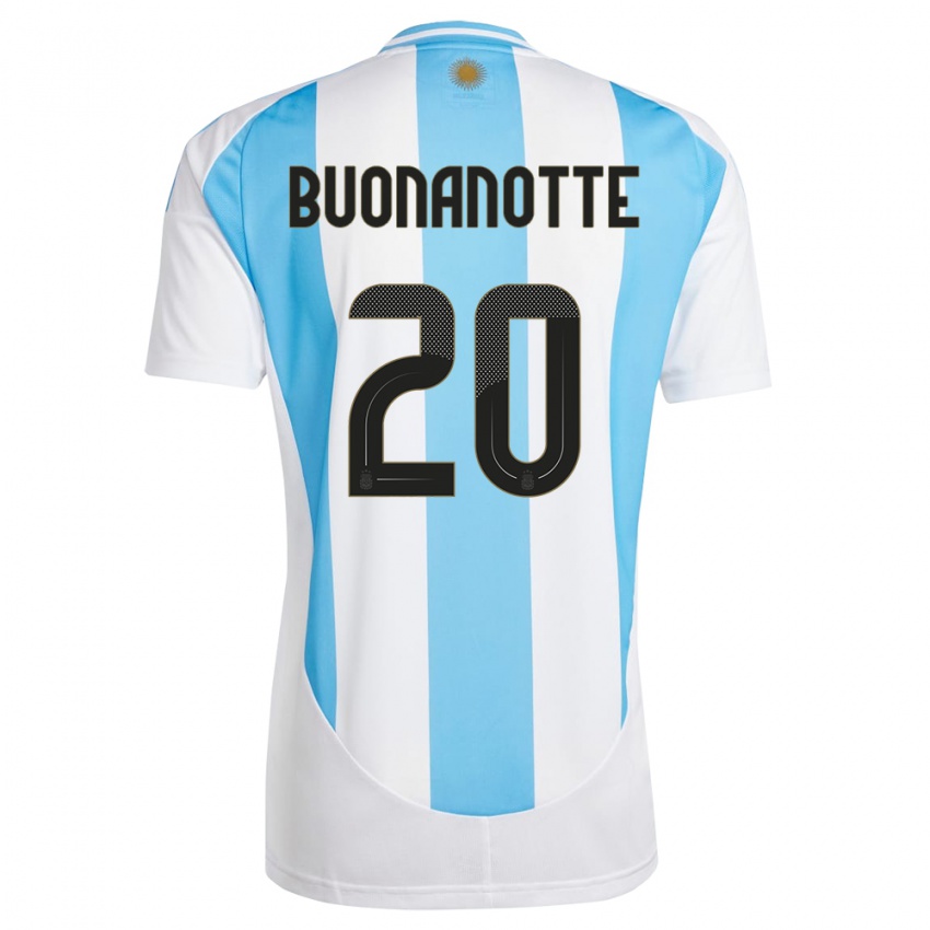 Kinder Argentinien Facundo Buonanotte #20 Weiß Blau Heimtrikot Trikot 24-26 T-Shirt Schweiz