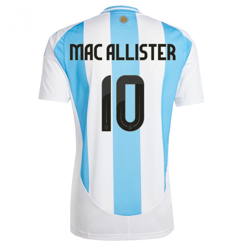 Enfant Maillot Argentine Alexis Mac Allister #10 Blanc Bleu Tenues Domicile 24-26 T-Shirt Suisse