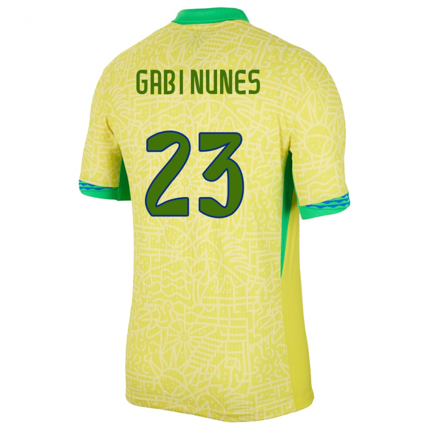 Kinder Brasilien Gabi Nunes #23 Gelb Heimtrikot Trikot 24-26 T-Shirt Schweiz