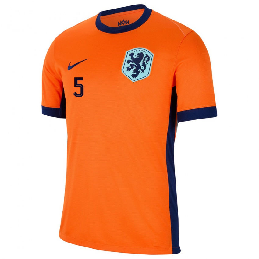 Kinder Niederlande Janou Levels #5 Orange Heimtrikot Trikot 24-26 T-Shirt Schweiz