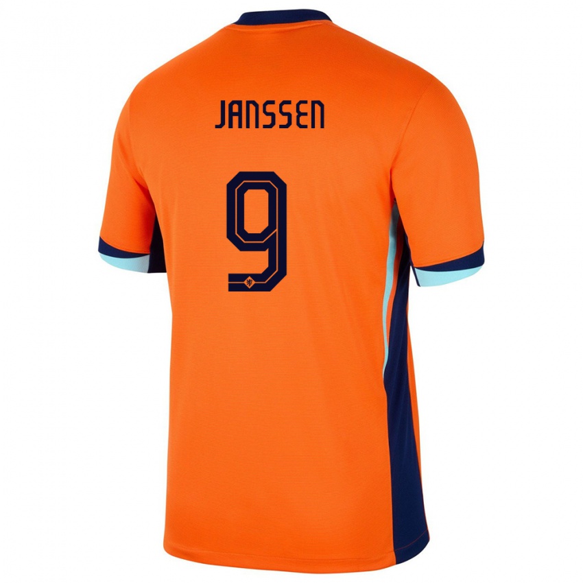 Enfant Maillot Pays-Bas Vincent Janssen #9 Orange Tenues Domicile 24-26 T-Shirt Suisse