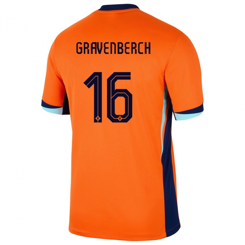 Kinder Niederlande Ryan Gravenberch #16 Orange Heimtrikot Trikot 24-26 T-Shirt Schweiz
