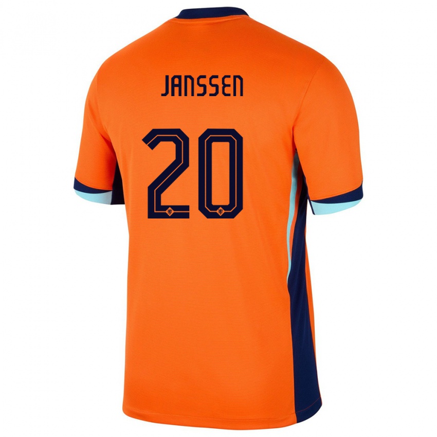Enfant Maillot Pays-Bas Dominique Janssen #20 Orange Tenues Domicile 24-26 T-Shirt Suisse