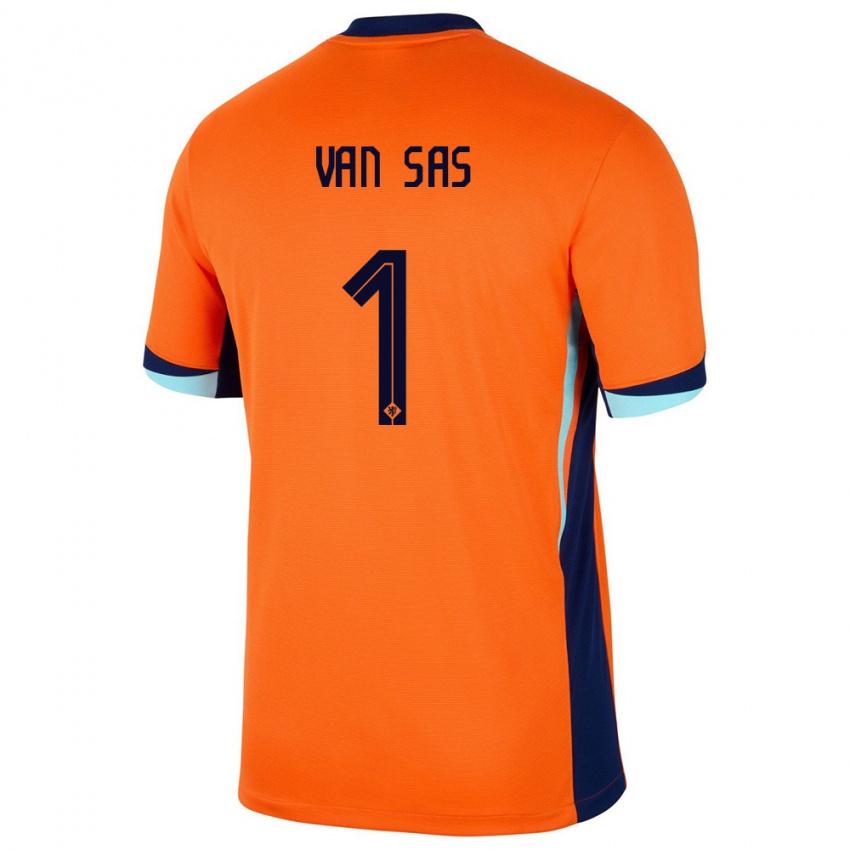 Kinder Niederlande Mikki Van Sas #1 Orange Heimtrikot Trikot 24-26 T-Shirt Schweiz