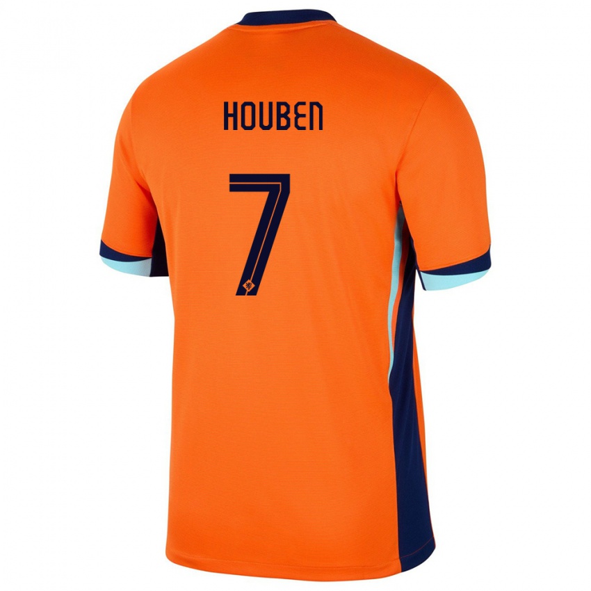 Kinder Niederlande Iggy Houben #7 Orange Heimtrikot Trikot 24-26 T-Shirt Schweiz