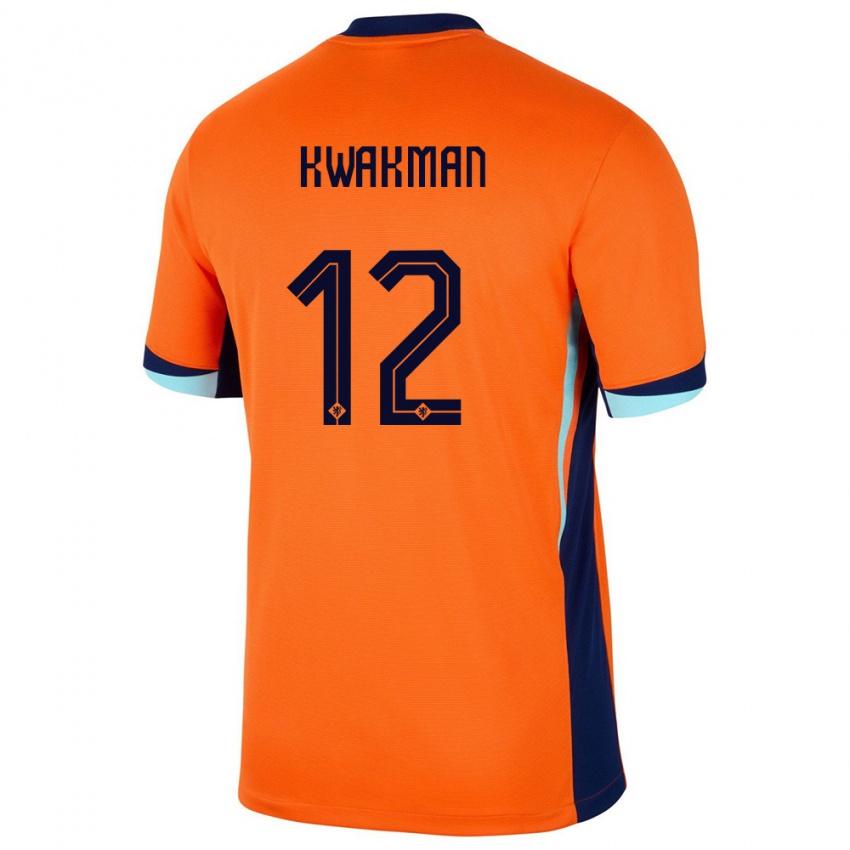 Kinder Niederlande Dave Kwakman #12 Orange Heimtrikot Trikot 24-26 T-Shirt Schweiz