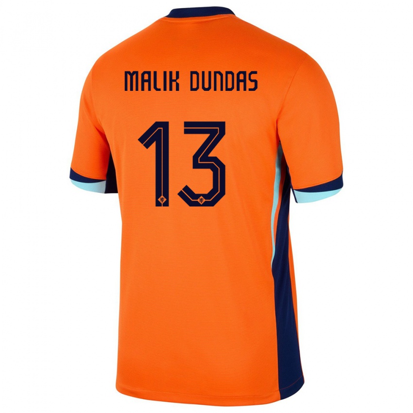 Kinder Niederlande Noa Malik Dundas #13 Orange Heimtrikot Trikot 24-26 T-Shirt Schweiz