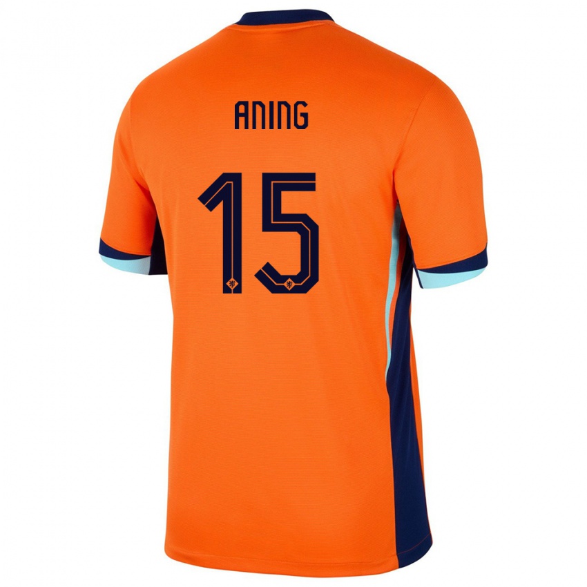 Kinder Niederlande Prince Aning #15 Orange Heimtrikot Trikot 24-26 T-Shirt Schweiz