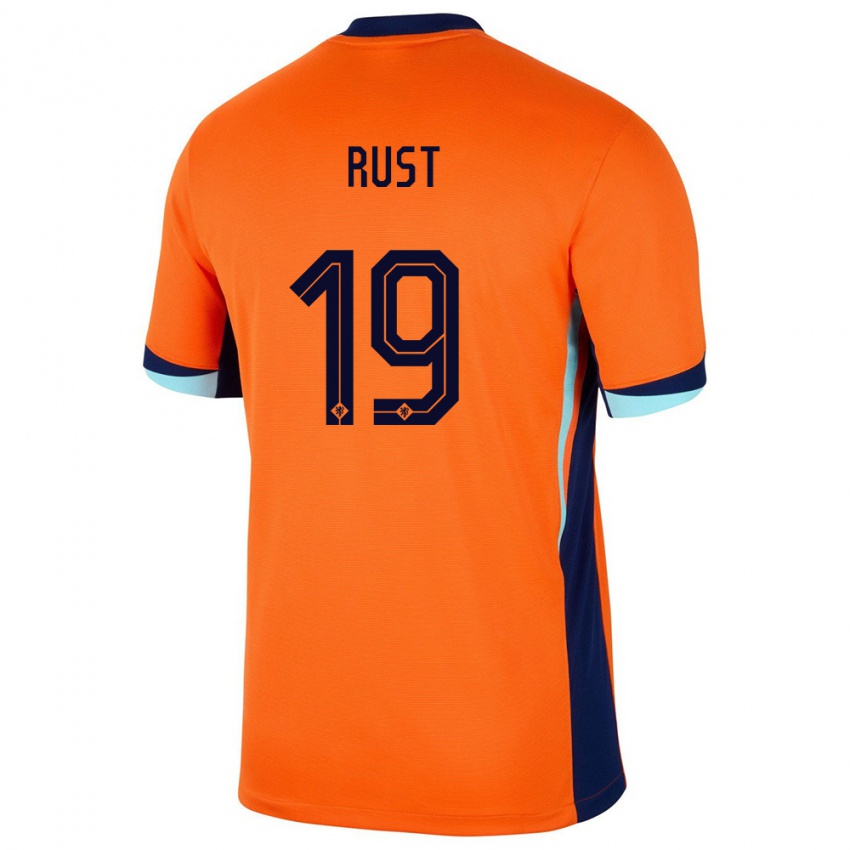 Kinder Niederlande Fabiano Rust #19 Orange Heimtrikot Trikot 24-26 T-Shirt Schweiz