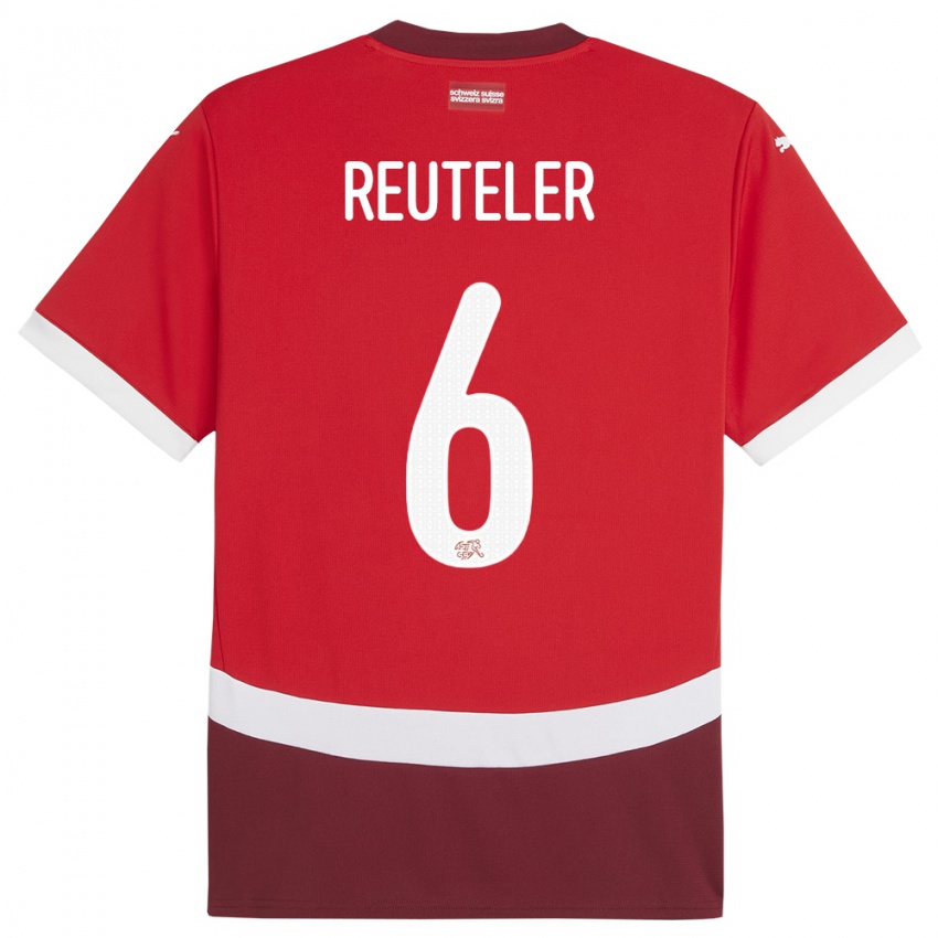 Enfant Maillot Suisse Geraldine Reuteler #6 Rouge Tenues Domicile 24-26 T-Shirt Suisse