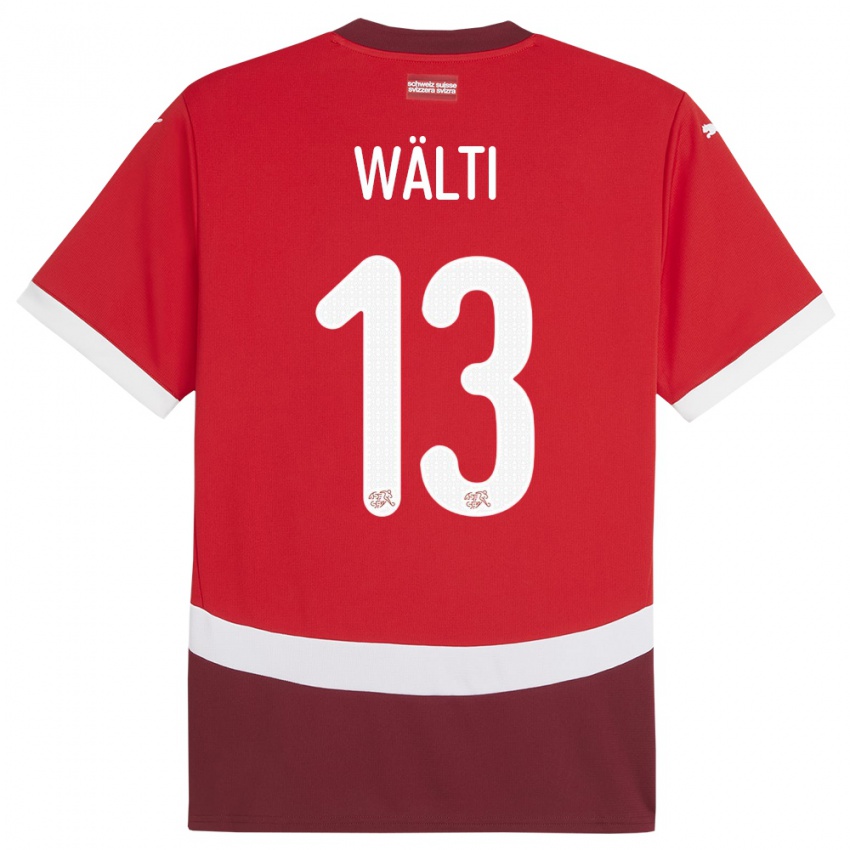 Enfant Maillot Suisse Lia Walti #13 Rouge Tenues Domicile 24-26 T-Shirt Suisse