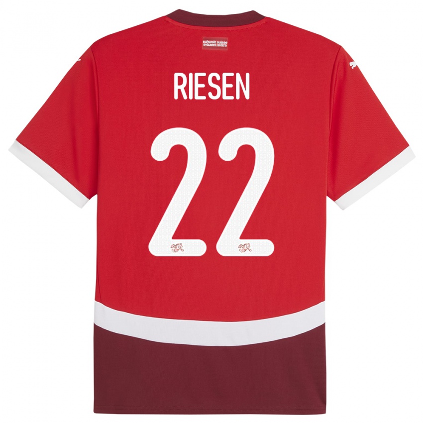 Kinder Schweiz Nadine Riesen #22 Rot Heimtrikot Trikot 24-26 T-Shirt Schweiz