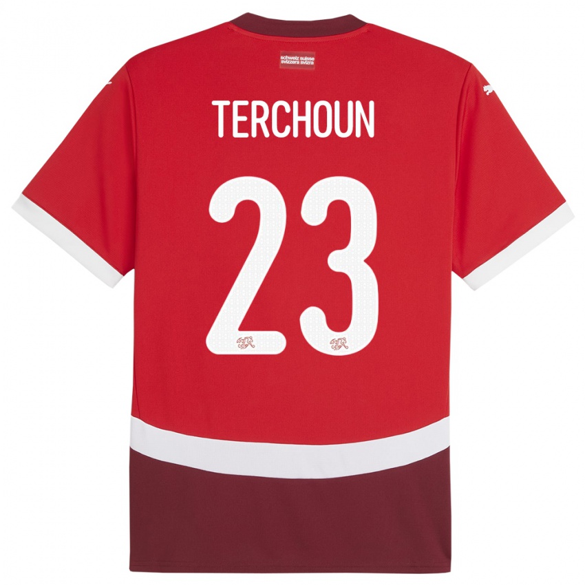 Enfant Maillot Suisse Meriame Terchoun #23 Rouge Tenues Domicile 24-26 T-Shirt Suisse