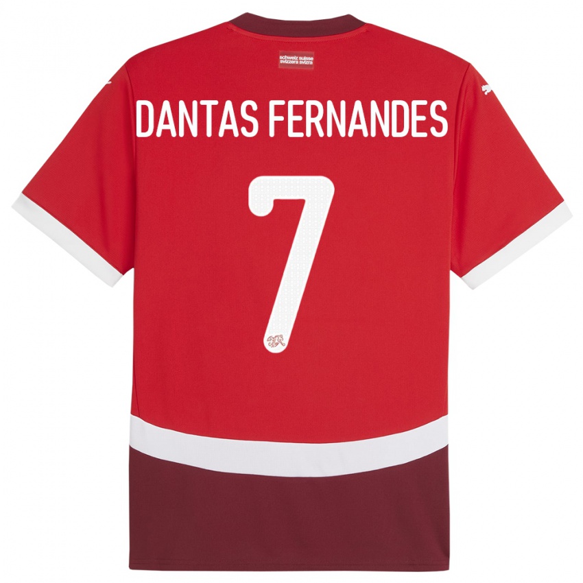 Kinder Schweiz Ronaldo Dantas Fernandes #7 Rot Heimtrikot Trikot 24-26 T-Shirt Schweiz