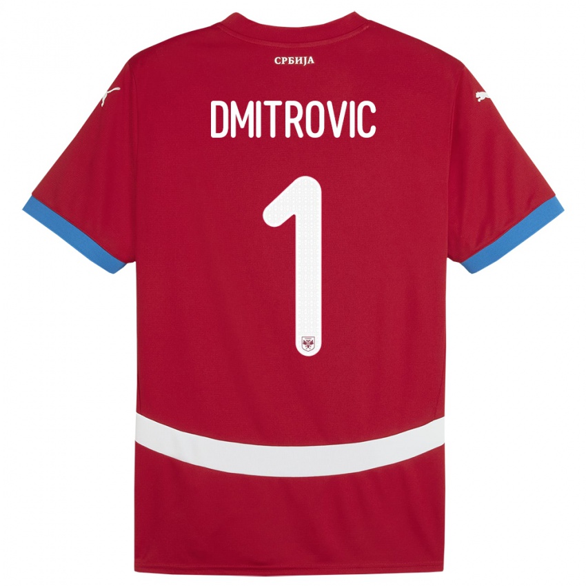 Kinder Serbien Marko Dmitrovic #1 Rot Heimtrikot Trikot 24-26 T-Shirt Schweiz
